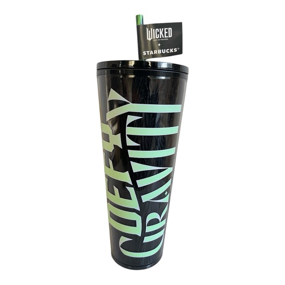 Wicked x Starbucks Black Glow in the Dark Defy Gravity Cold Cup 20 Ounce Venti - Picture 1 of 5
